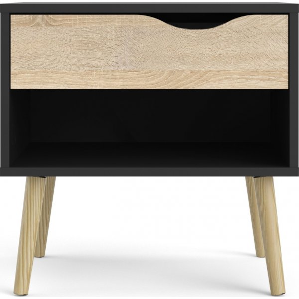 Oslo sngbord - Svart/ek