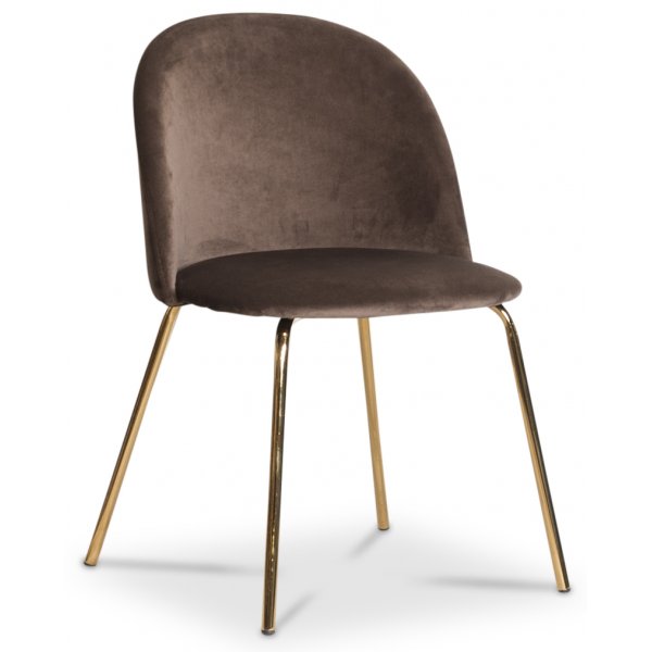Giovani velvet stol - Mullvadsbrun/Mssing
