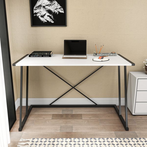 Bureau Adlade 114 x 60 cm - Noir/blanc