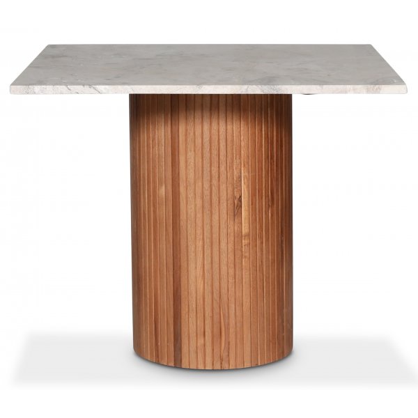Decibel runt matbord 90x90 cm - Valnt / Beige Marmor