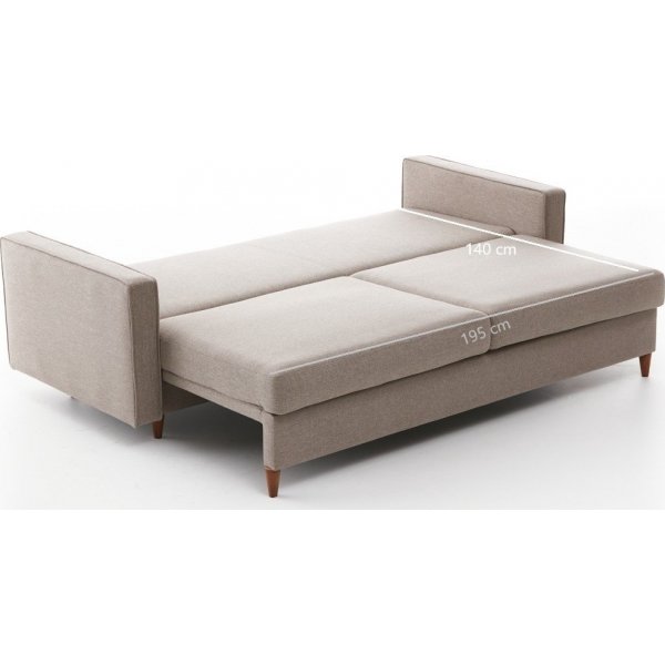 Canapé convertible 3 places Eca - Blanc crème Canapé convertible 3 places Eca - Blanc crème