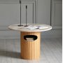 Arto runt soffbord hjd 60 cm - Ek / Ljus europeisk marmor