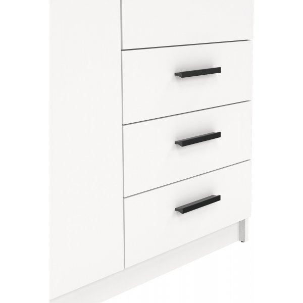 Armoire Sprint avec 2 portes et 3 tiroirs - Blanc Armoire Sprint avec 2 portes et 3 tiroirs - Blanc