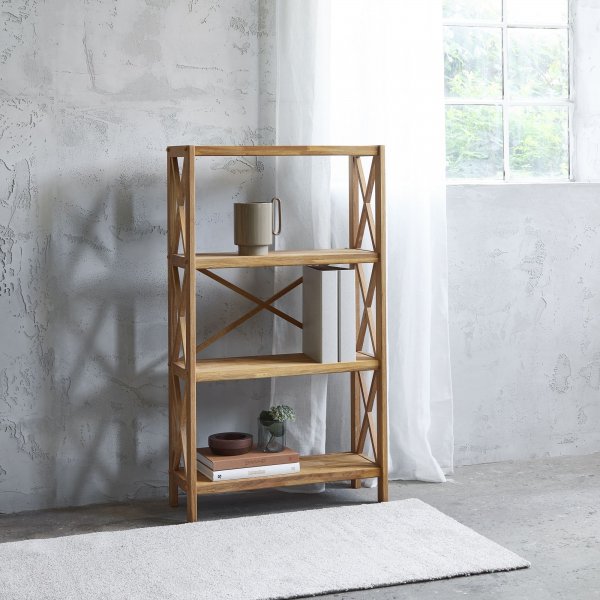 Bibliothèque X en chêne huilé H 124 cm Bibliothèque X en chêne huilé H 124 cm