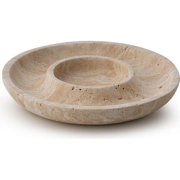 Dekorationsfat i beige Travertinmarmor Dekorationsfat i beige Travertinmarmor