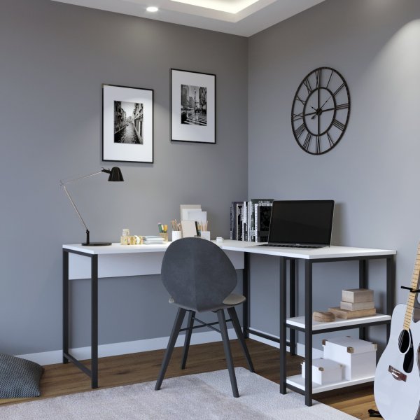 Bureau d\\\'angle Niko Blanc - 140 x 140 cm Bureau d\\\'angle Niko Blanc - 140 x 140 cm