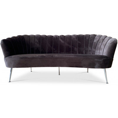 Snckan 3-sits soffa - Brun sammet / Krom