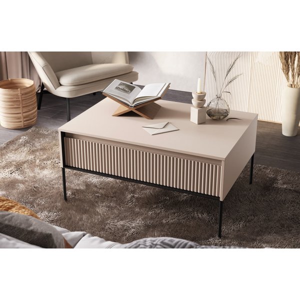 Table basse Trend - Beige/noir