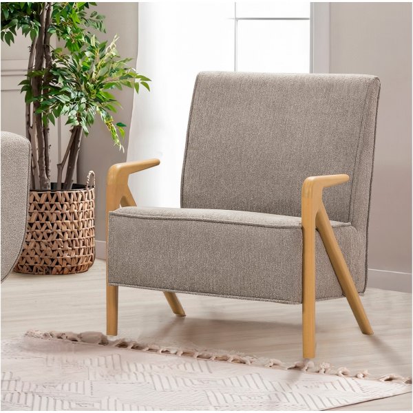 Fauteuil Larus - Gris/chêne Fauteuil Larus - Gris/chêne