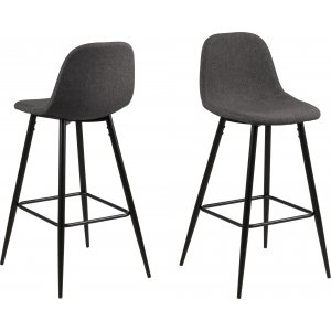 2 st Wilma barstol 91 cm - Grå/svart