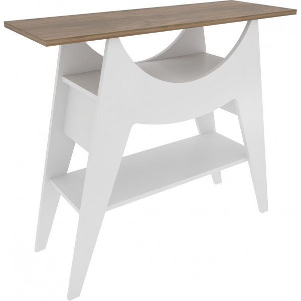 Ese avlastnigsbord 100 x 35 cm - Vit/valnt