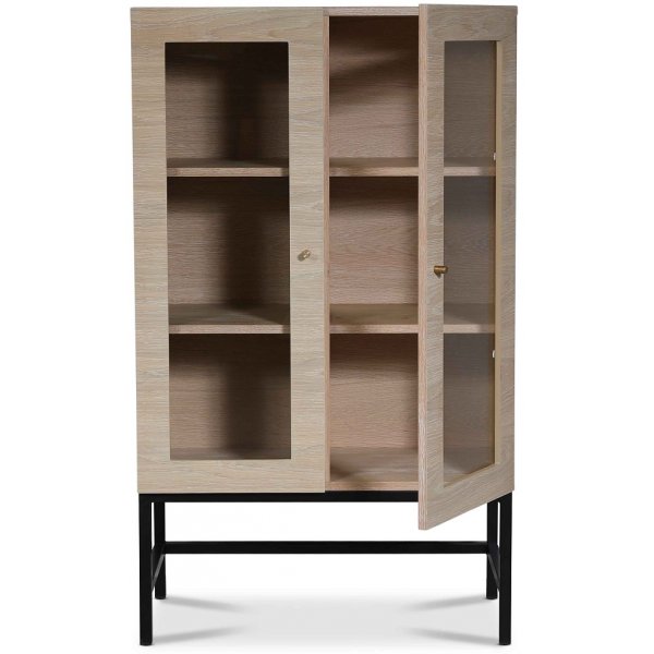 Carl vitrinskåp lågt (Highboard) - Whitewash + Möbeltassar Carl vitrinskåp lågt (Highboard) - Whitewash + Möbeltassar