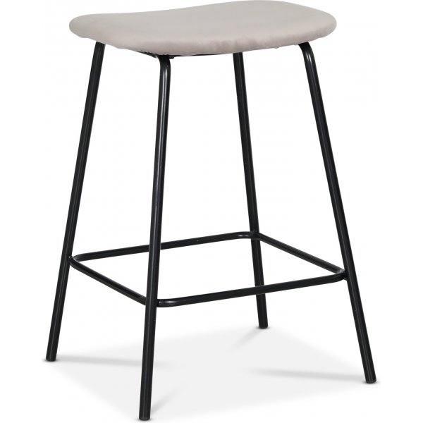 Shelby barstol - Grbeige sammet / svart