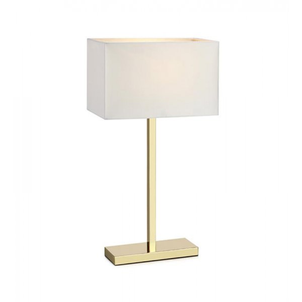 Savoy Bordslampa med USB - Mssing/Vit