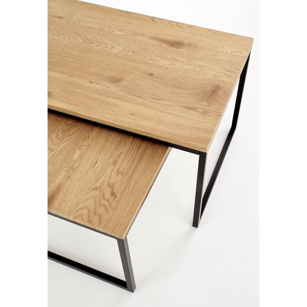 Table Lisha 80 x 50 cm - Chêne/noir Table Lisha 80 x 50 cm - Chêne/noir