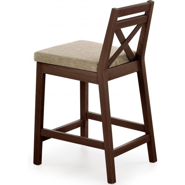 Tabouret de bar Cassandra SH 58 cm - Noyer/beige Tabouret de bar Cassandra SH 58 cm - Noyer/beige
