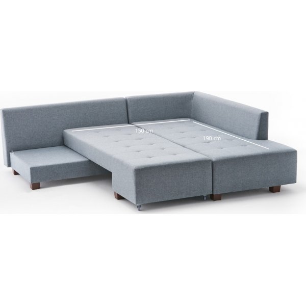 Canapé d\\\'angle droit Manama - Bleu clair Canapé d\\\'angle droit Manama - Bleu clair