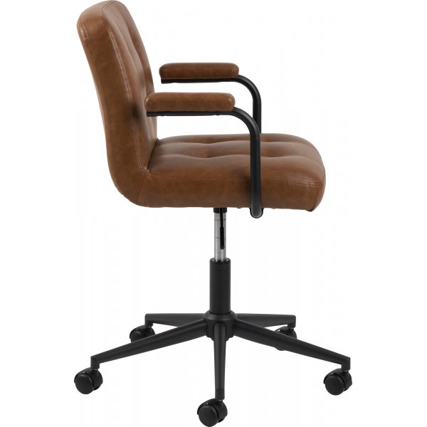 Chaise de bureau Cosmo avec accoudoirs - PU marron Chaise de bureau Cosmo avec accoudoirs - PU marron