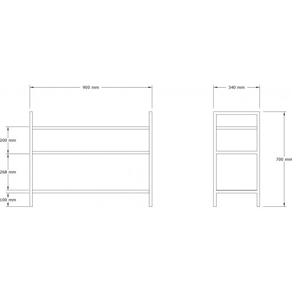 Narden hallbord 90 x 34 cm - Antracit Narden hallbord 90 x 34 cm - Antracit