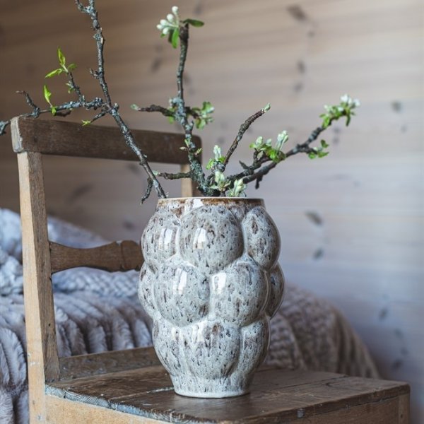 Vase Pimona 19 x 19 x 25 cm - Crème/Marron Vase Pimona 19 x 19 x 25 cm - Crème/Marron