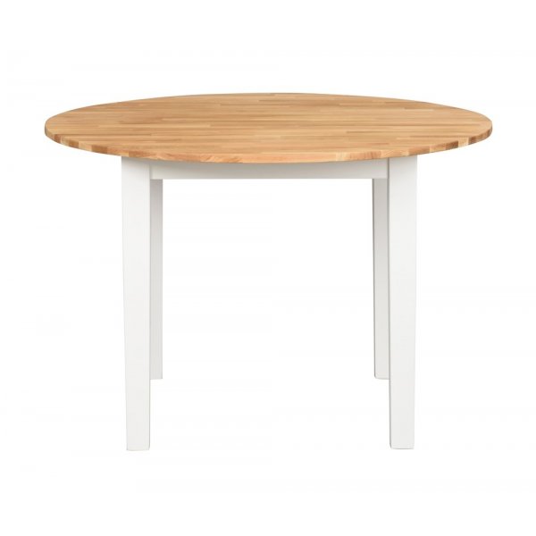 sterlen matbord runt 110cm - Ek/vit