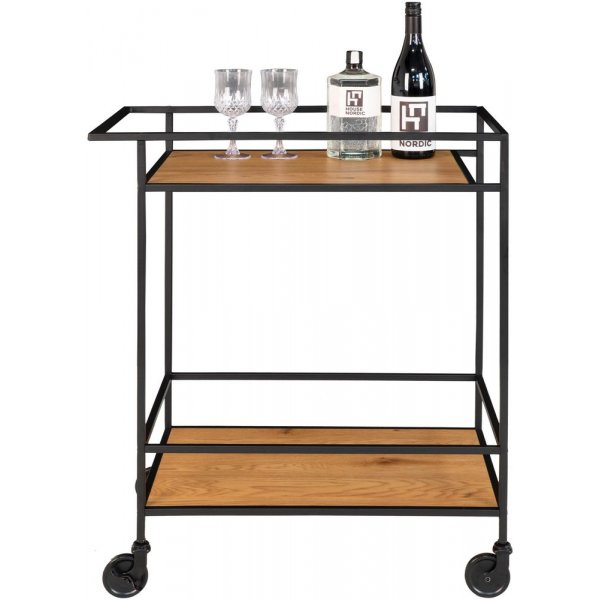 Chariot de service Blanc 68 x 40 cm - Noir/imitation chêne Chariot de service Blanc 68 x 40 cm - Noir/imitation chêne