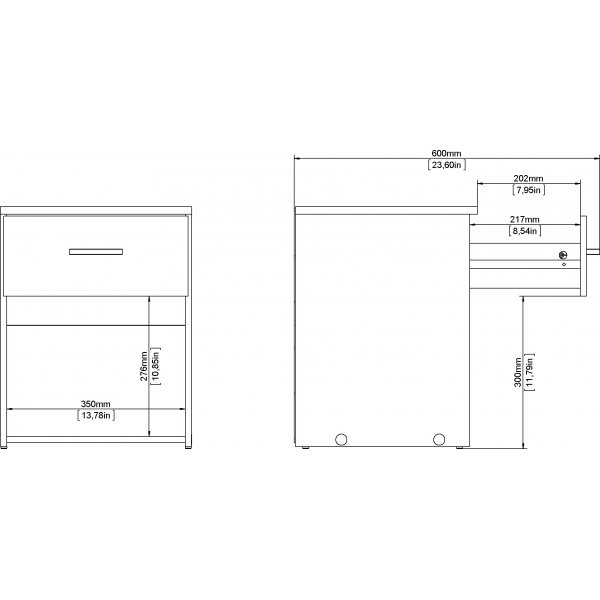 Space nachtkastje - Wit