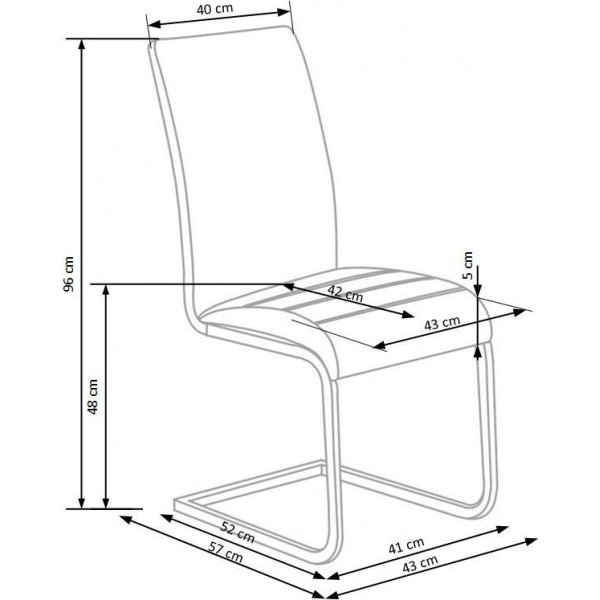 Amber stol - Vit (PU) / Krom Amber stol - Vit (PU) / Krom