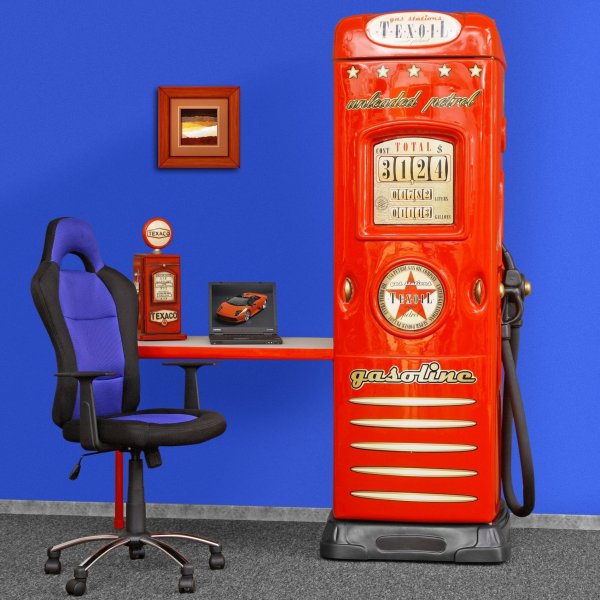 Bensinpump garderob nedfllbart skrivbord - Valfri frg