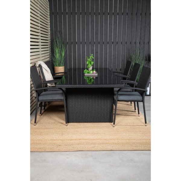 Padova utematgrupp med 6 st Anna stolar - Svart