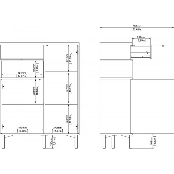 Armoire Roomers - Blanc/chêne Armoire Roomers - Blanc/chêne