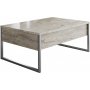 Lux soffbord 90 x 60 cm - Travertin/silver