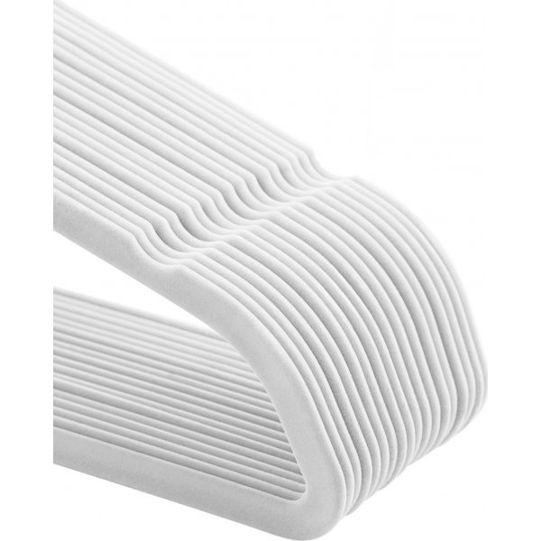 Klädgalge, sammet, 45 cm, 50-pack - Vit Klädgalge, sammet, 45 cm, 50-pack - Vit