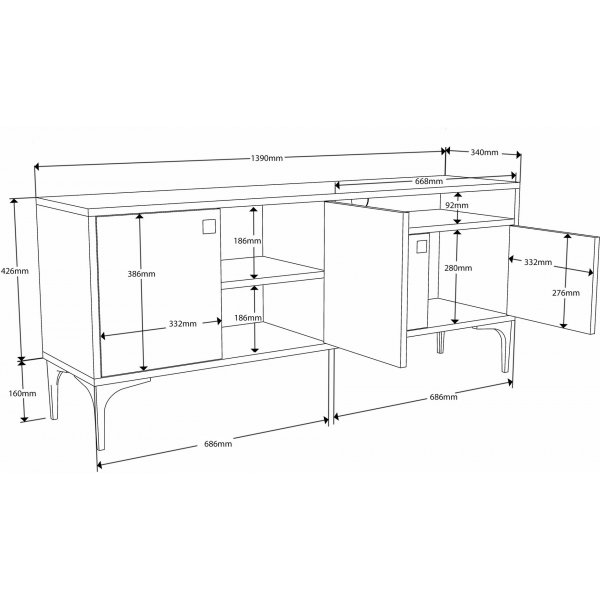 Artemis TV-meubel - Wit/eiken Artemis TV-meubel - Wit/eiken