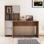 Silence bureau 156,8 x 51,5 cm, links - Eiken/wit