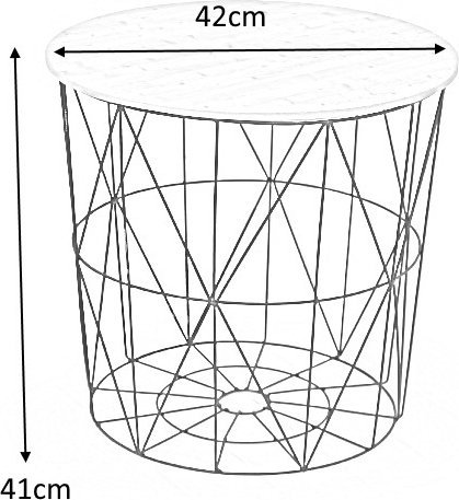 Roseanne lampbord Ø42 cm - Vit/svart Roseanne lampbord Ø42 cm - Vit/svart