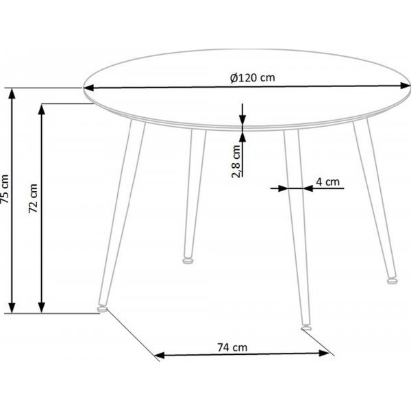 Table à manger Liam Ø120 cm - Noir/or Table à manger Liam Ø120 cm - Noir/or