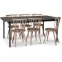 Groupe repas Wayne 180x90 cm incl. 6 Chaises patres Castor blanchies  la chaux - Revtement en marbre gris + Dtachant pour meubles
