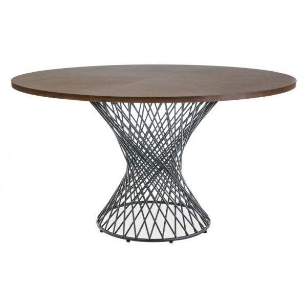 Ayers runt matbord 137 cm - Valnt/svart