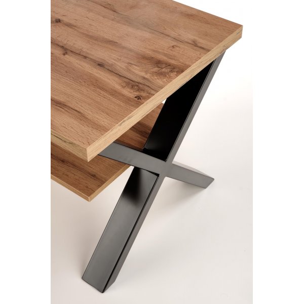 Table basse Kasady pieds croisés 120 cm - Chêne Wotan/noir Table basse Kasady pieds croisés 120 cm - Chêne Wotan/noir