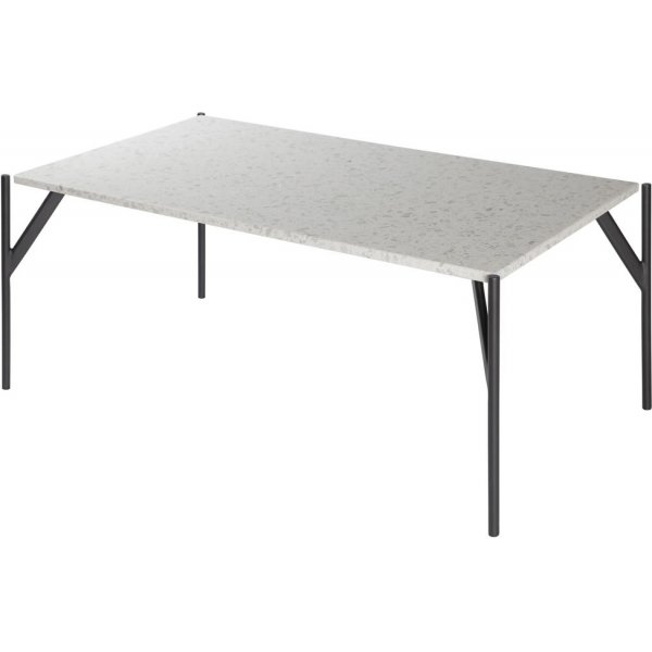 Terrazzo soffbord 110x60 cm - Bianco Terrazzo & underrede AIR i svart metall
