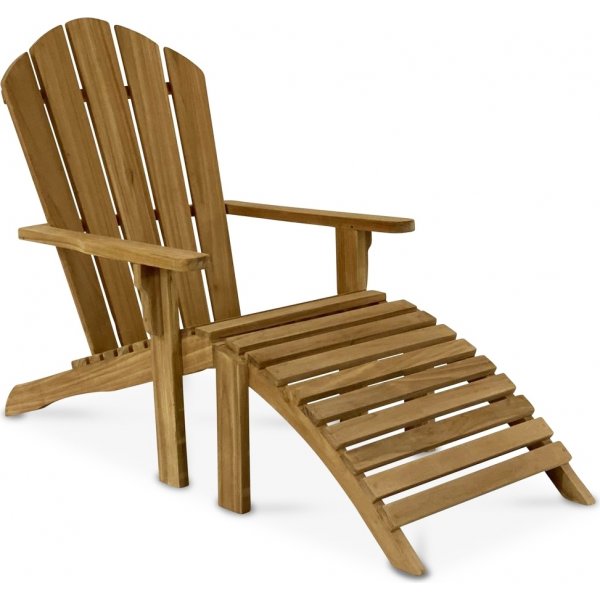 Dckstol + fotpall massiv teak - Salt