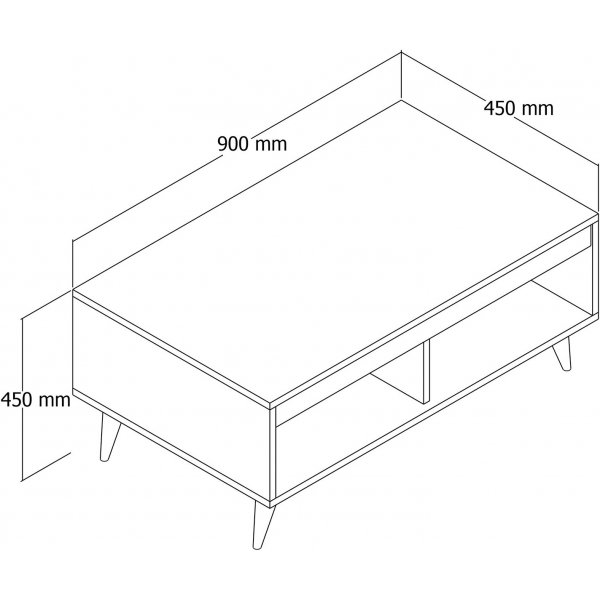 Table basse Meyli 90 x 45 cm - Pin Table basse Meyli 90 x 45 cm - Pin