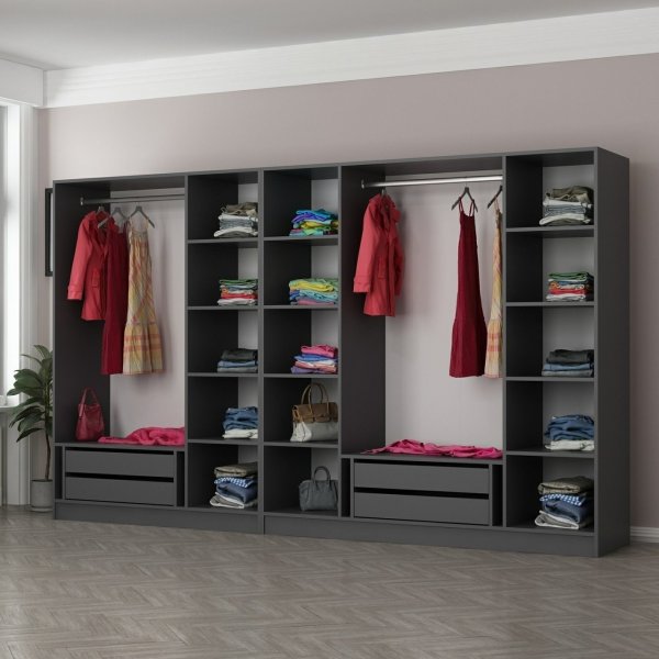 Armoire Cavolo 315 cm, variante B - Anthracite Armoire Cavolo 315 cm, variante B - Anthracite