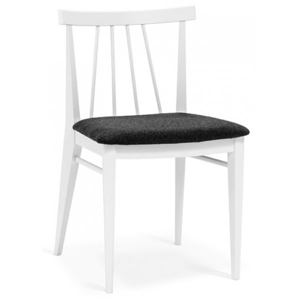 Torkelson Amy matstol med gr ullsits - Vitlackat tr