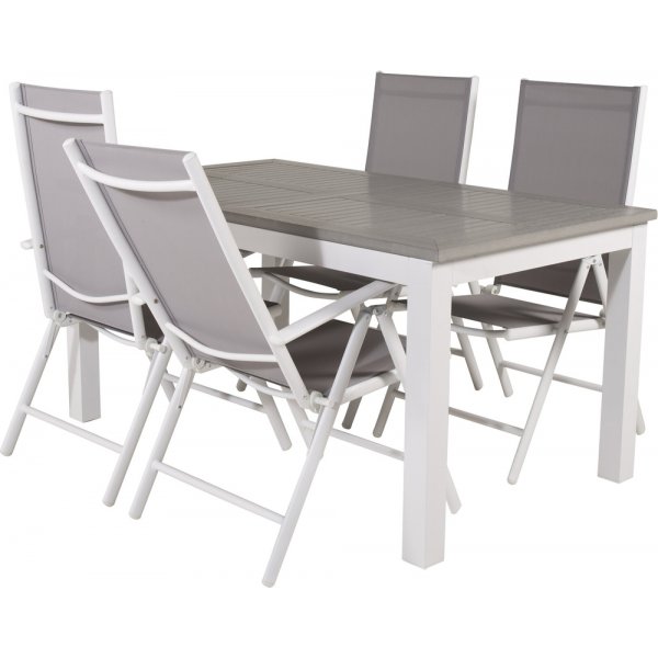 Albany utematgrupp med 4 st Break stolar - Gr/Vit