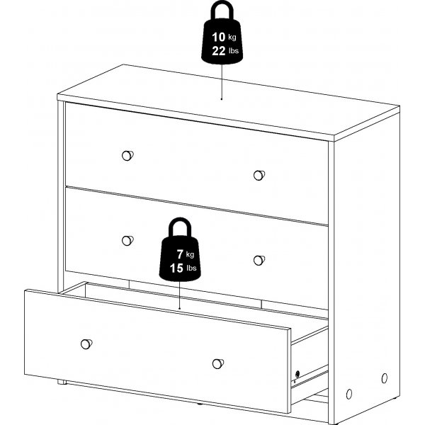 May ladekast met 3 lades - Zwart May ladekast met 3 lades - Zwart
