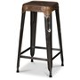 Karlskrona barstol - Metall/lder