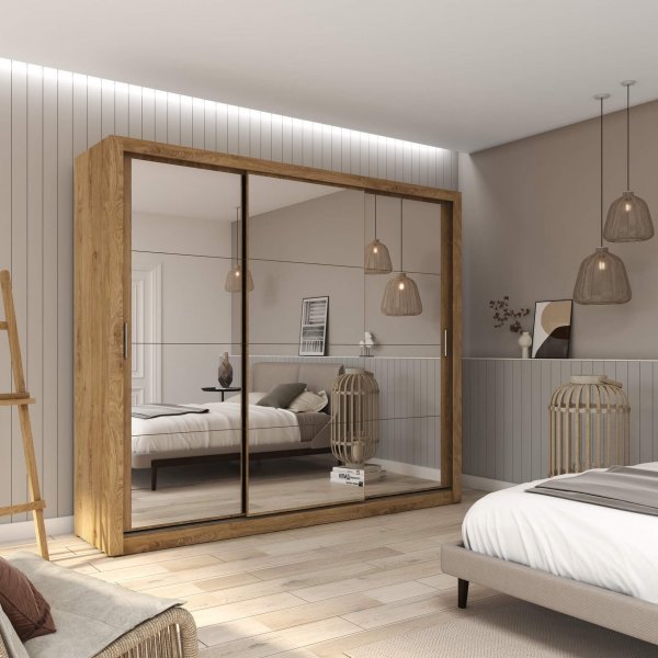 Einar garderob 1 med spegeldrrar - Shetland ek