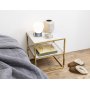 Alisma sngbord - Vit marmor/guld